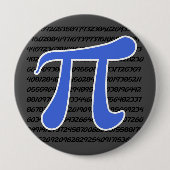 Royal Blue Pi symbool Ronde Button 4,0 Cm (Voorkant)