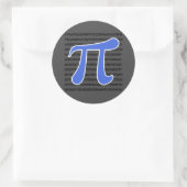 Royal Blue Pi symbool Ronde Sticker (Tas)