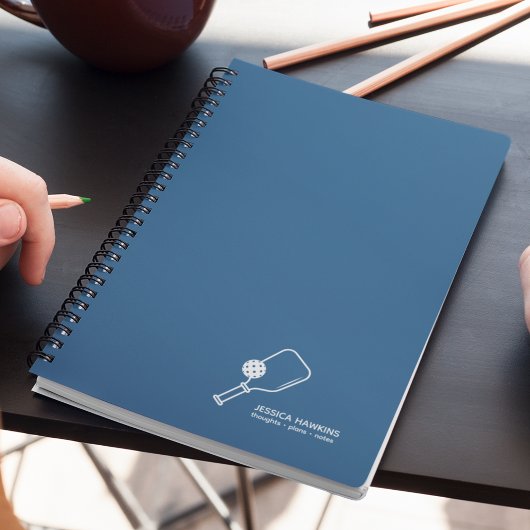 Royal Blue Pickleball Paddle & Ball Persoonlijk Notitieboek
