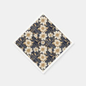 Royal Blue Plaid Beige Bloemen patroon Servet (Hoek)