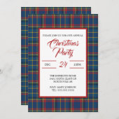 Royal Blue Plaid Design, rood, turquoise strepen Kaart (Voorkant / Achterkant)