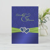 Royal Blue Pleats en Chartreuse Kaart (Staand voorkant)