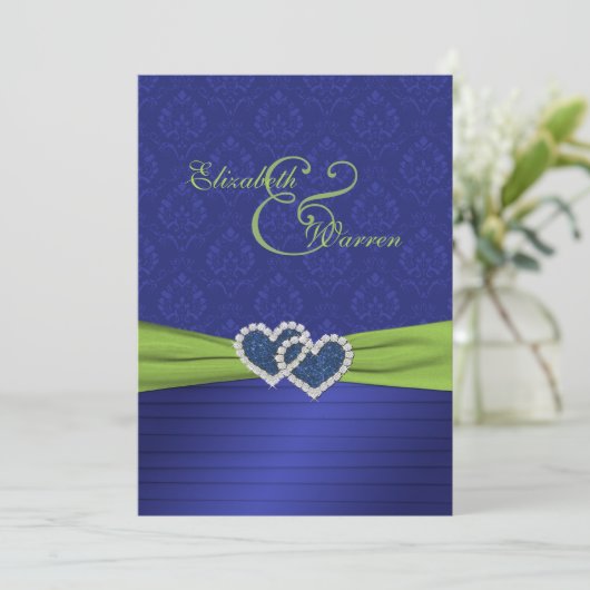 Royal Blue Pleats en Chartreuse Kaart (Staand voorkant)