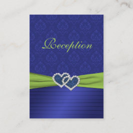 Royal Blue Pleats en Chartreuse Reception Card Informatiekaartje