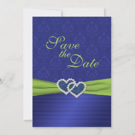 Royal Blue Pleats en Chartreuse Save the Date