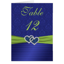 Royal Blue Pleats en Chartreuse Table Card