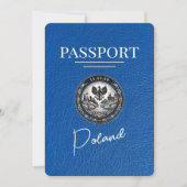 Royal Blue Poland Passport Bewaar de datum Save The Date (Voorkant)