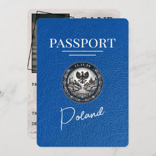 Royal Blue Poland Passport Bewaar de datum Save The Date