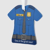 Royal Blue Police Officer Uniform Ornament (voorkant)