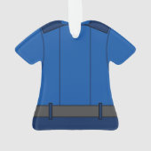 Royal Blue Police Officer Uniform Ornament (achterkant)