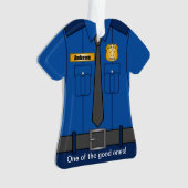 Royal Blue Police Officer Uniform Ornament (voorkant)