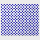 Royal Blue Polka Dot on White Wrapping Paper Cadeaupapier (Vlak)