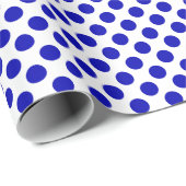 Royal Blue Polka Dot on White Wrapping Paper Cadeaupapier (Rol Hoek)