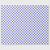 Royal Blue Polka Dot op White Medium Space Cadeaupapier (Vlak)