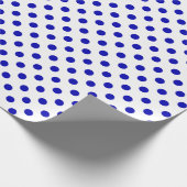 Royal Blue Polka Dot op White Medium Space Cadeaupapier (Hoek)