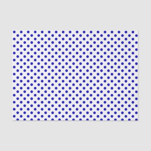 Royal Blue Polka Dot over White Tissue Paper Tissuepapier (Voorkant)