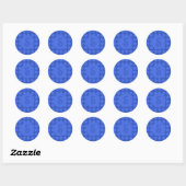 Royal Blue Polka dotpatroon Ronde Sticker (Vel)