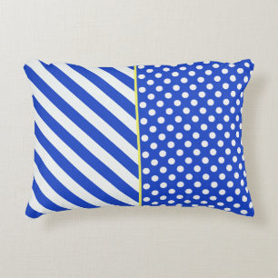 Royal Blue Polka Dots and Stripes van STaylor Accent Kussen