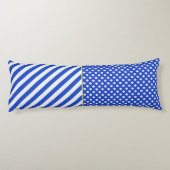 Royal Blue Polka Dots and Stripes van STaylor Lichaamskussen (Achterkant)