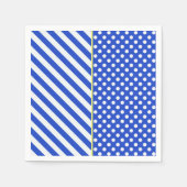 Royal Blue Polka Dots and Stripes van STaylor Servetten (Voorkant)