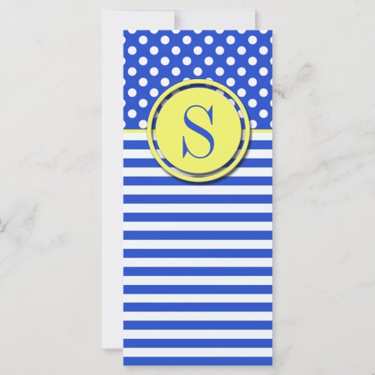 Royal Blue Polka Dots en Stripes-Monogram STaylor (Voorkant)