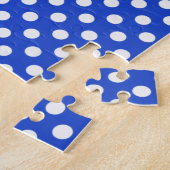 Royal Blue Polka Dots en Stripes-Monogram STaylor Legpuzzel (Zijkant)