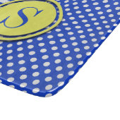 Royal Blue Polka Dots en Stripes-Monogram STaylor Snijplank (Hoek)