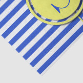 Royal Blue Polka Dots en Stripes-Monogram STaylor Tissuepapier (Detail)