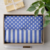 Royal Blue Polka Dots en Stripes-Monogram STaylor Tissuepapier (Geschenk)