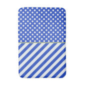 Royal Blue Polka Dots en Stripes van Shirley Taylo Badmat (Voorkant Verticaal)