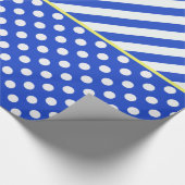 Royal Blue Polka Dots en Stripes van Shirley Taylo Cadeaupapier (Hoek)