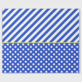 Royal Blue Polka Dots en Stripes van Shirley Taylo Cadeaupapier (Vlak)