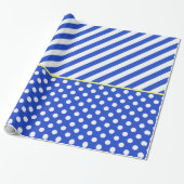 Royal Blue Polka Dots en Stripes van Shirley Taylo Cadeaupapier (Uitgerold)