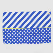 Royal Blue Polka Dots en Stripes van Shirley Taylo Golfhanddoek (Horizontaal)