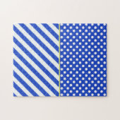 Royal Blue Polka Dots en Stripes van Shirley Taylo Legpuzzel (Horizontaal)