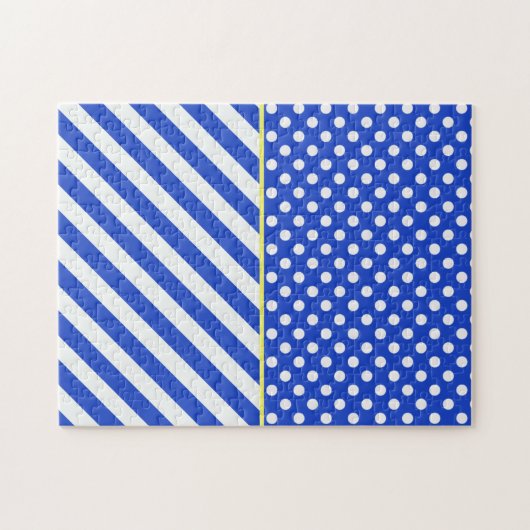 Royal Blue Polka Dots en Stripes van Shirley Taylo Legpuzzel (Horizontaal)