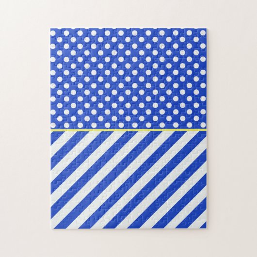 Royal Blue Polka Dots en Stripes van Shirley Taylo Legpuzzel (Verticaal)
