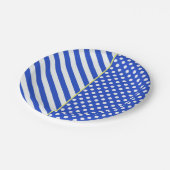 Royal Blue Polka Dots en Stripes van Shirley Taylo Papieren Bordje (Gekanteld)