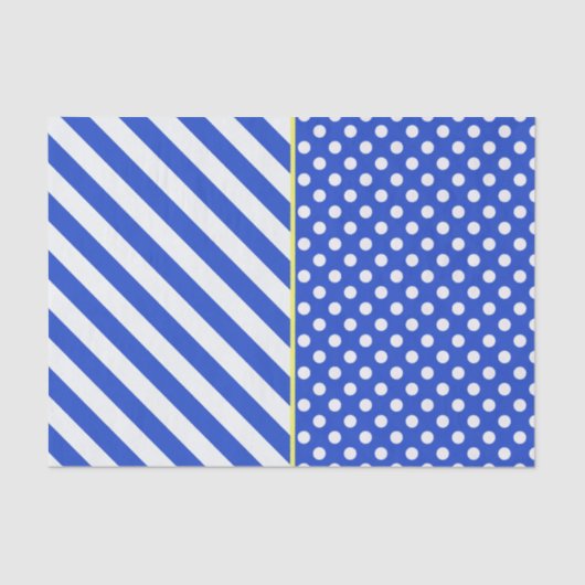 Royal Blue Polka Dots en Stripes van Shirley Taylo Tissuepapier (Voorkant)