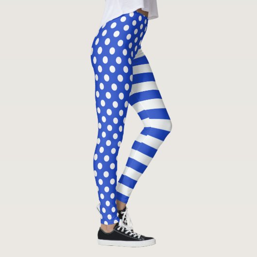 Royal Blue Polka Dots en Stripes van STaylor Leggings (Rechts)
