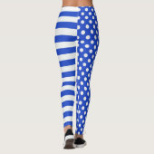 Royal Blue Polka Dots en Stripes van STaylor Leggings (Achterkant)