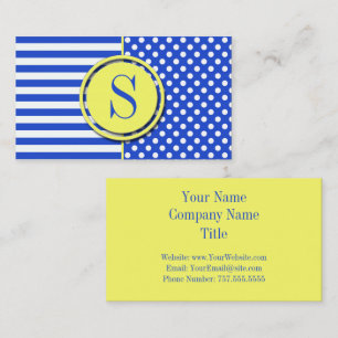 Royal Blue Polka Dots en Stripes van STaylor Visitekaartje