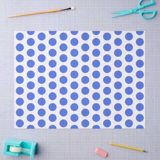 Royal Blue Polka stippen tissuepapier (Craft)
