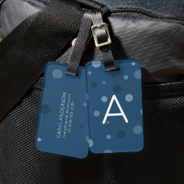 Royal Blue Pop Stippen Bagagelabel