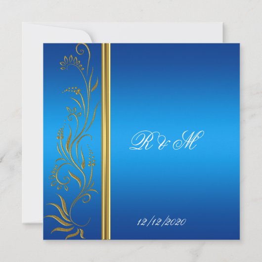 Royal Blue Popular Wedding Uitnodiging (Achterkant)
