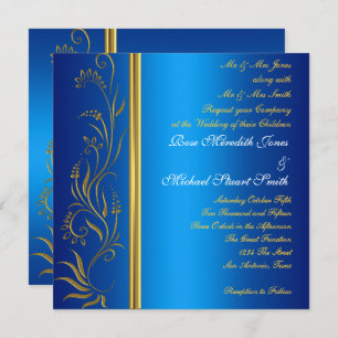 Royal Blue Popular Wedding Uitnodiging