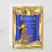 Royal Blue Prince Baby shower Gold Ethnic Kaart (Voorkant)