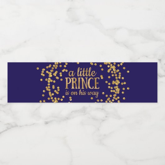 Royal Blue Prince Baby shower Waterflesetiketten Waterfles Etiket (Enkel label)