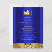 Royal Blue Prince Boy Baby shower African American Kaart (Achterkant)