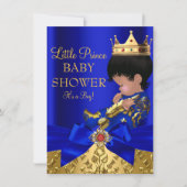 Royal Blue Prince Boy Baby shower African American Kaart (Voorkant)